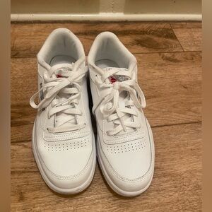 Reebok Kids White Sneakers with Red Accents